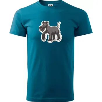 Knírač samolepka - Klasické pánské triko vyšší gramáže - M ( Petrolejová )