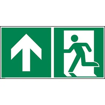 Bezpečnostní tabulka Nouzový východ rovně, ISO 7010, z hliníku, 400 x 200 mm, BJ = 5 ks