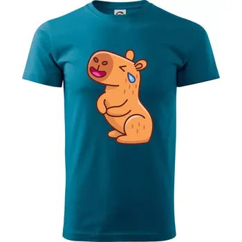 Smutná kapybara - Klasické pánské triko vyšší gramáže - XS ( Petrolejová )