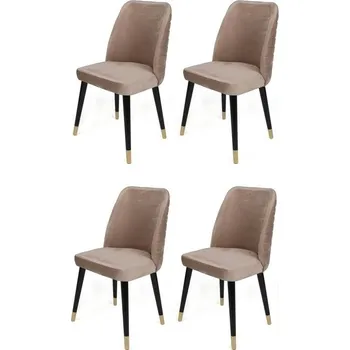 Sada jídelních židlí Hugo Beige and Black, 4 ks, béžová