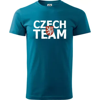 Pánské oblečení Czech team - Český lev - Klasické pánské triko vyšší gramáže - XS ( Petrolejová )