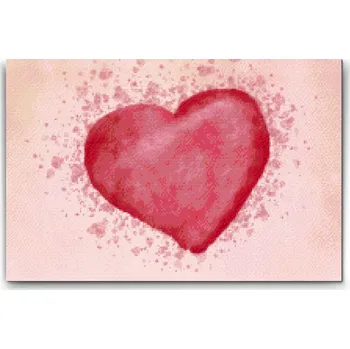 Diamantové malování Diamantové malování - Červené srdce Velikost: 40x60cm, Rámování: Pouze srolované plátno, Diamanty: Čtvercové