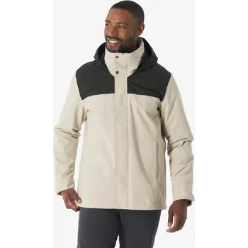 Pánská vesta QUECHUA Pánská zimní turistická nepromokavá bunda 3v1 NH 100 3XL BÉŽOVÁ|ČERNÁ