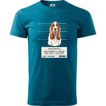 Pánské tričko Baset - lump a darebák - Klasické pánské triko vyšší gramáže - M ( Petrolejová )