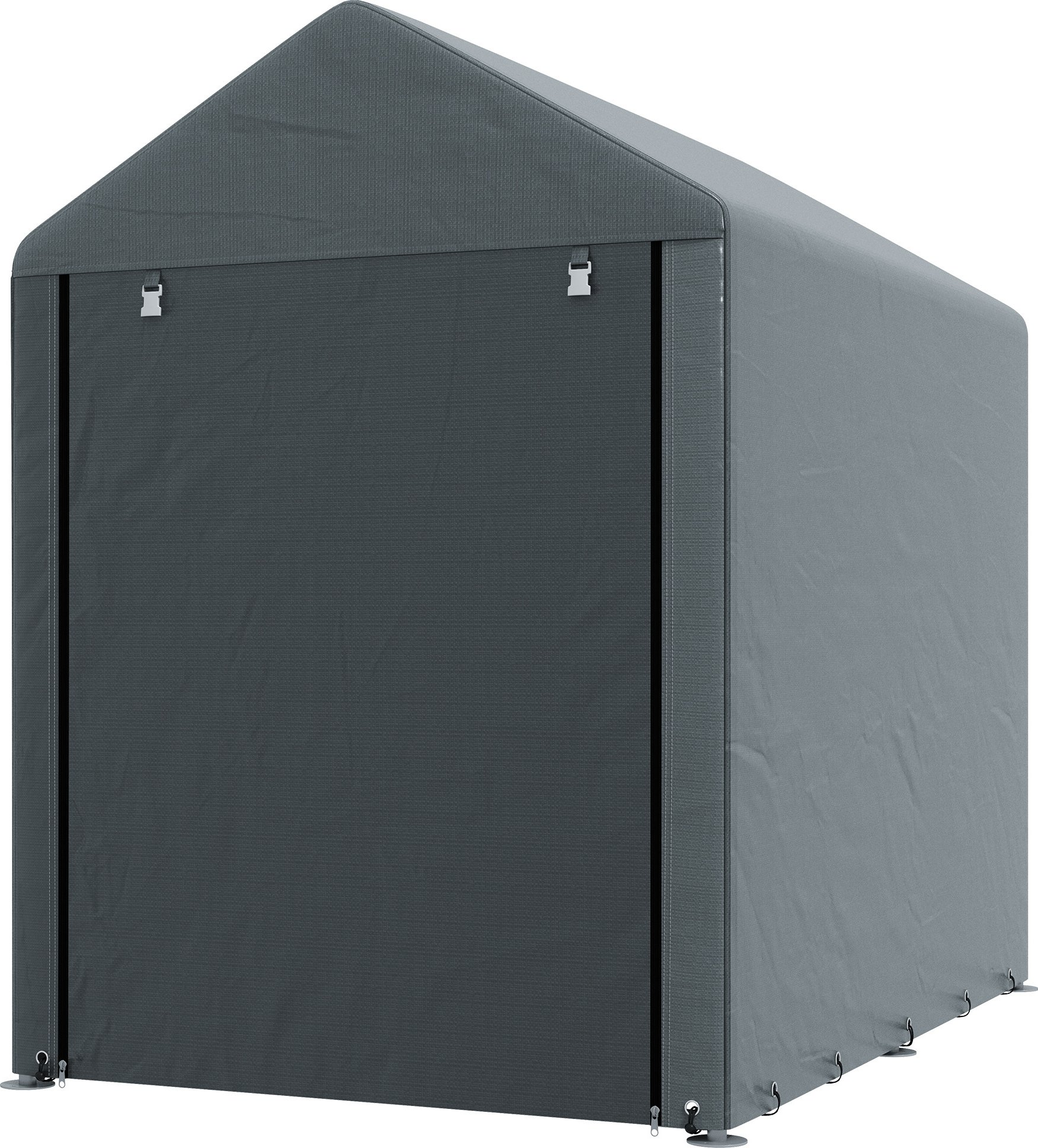 Outsunny garážový stan, 1,2 x 1,79 x 1,65 m, skladovací stan s UV ochranou, velké dveře na zip, nepromokavá fóliová garáž na zahradní nářadí, ocel| Aosom