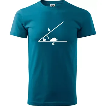 Matematická myš - Klasické pánské triko vyšší gramáže - S ( Petrolejová )