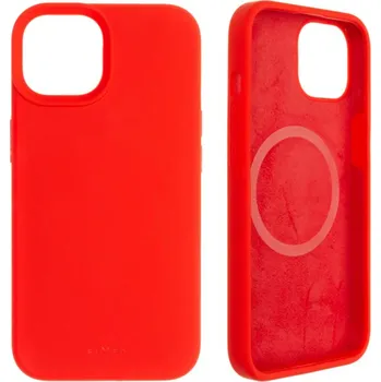 Pouzdro na mobilní telefon Zadní kryt FIXED MagFlow s podporou MagSafe pro Apple iPhone 14, červený
