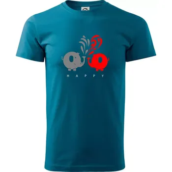 Pánské tričko Slon veselý - Klasické pánské triko vyšší gramáže - S ( Petrolejová )