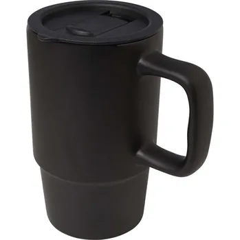 Termohrnek 450ml keramický hrnek Carter s plastovým víkem - Černá