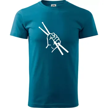 Pánské tričko Paličky ruka - Klasické pánské triko vyšší gramáže - L ( Petrolejová )