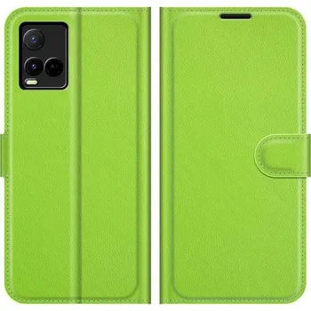 Pouzdro na mobilní telefon Litchi PU kožené pouzdro pro Vivo Y21/Y21s/Y33s zelené