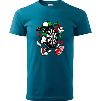 Pánské tričko Šipkař kreslený terč - Klasické pánské triko vyšší gramáže - S ( Petrolejová )
