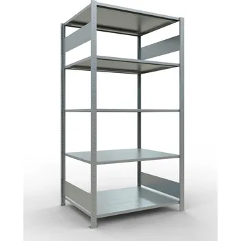 Dílenský regál Policový regál SCHULTE, základní pole, 5 úrovní, zatížení pole 150 kg, 1060 x 836 x 2000 mm