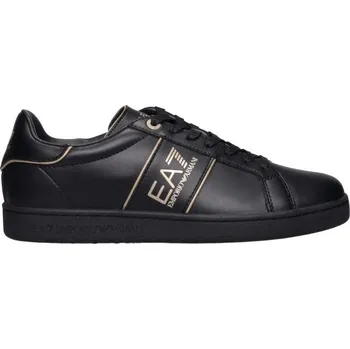 Oblečení a móda Pánské kožené tenisky EA7 CLASSIC LOGO 10.5 Černá, Zlatá