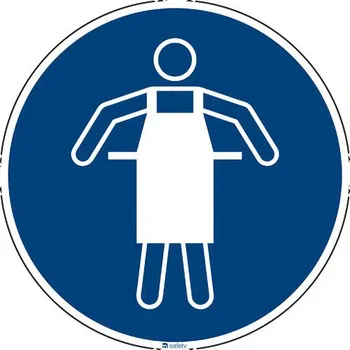 Příkazová značka Použít ochrannou zástěru, ISO 7010, fólie samolepicí, 200 mm, BJ = 10 ks