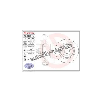 Brzdový kotouč Brzdový kotouč BREMBO 08.9729.10 - MERCEDES-BENZ