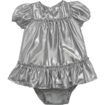 Dívčí šaty GAP SATIN 6-12M Stříbrná