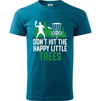 Pánské oblečení Disc golf happy little trees - Klasické pánské triko vyšší gramáže - XS ( Petrolejová )