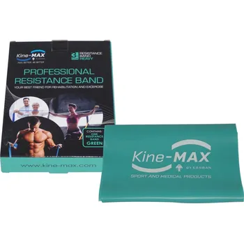 Kine-MAX Professional Resistance Band - Posilovací guma - Level 3 - zelená (těžká) Silnější odporová guma pro náročnější posilování a rehabilitaci