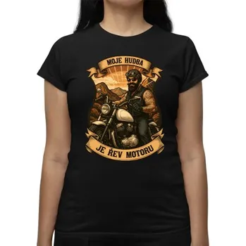 Žertovný předmět Moje hudba je řev motoru V2 - dámské tričko s potiskem- Tričkový.cz