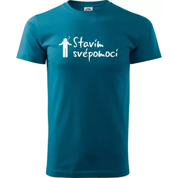Stavím svépomocí - ikona - Klasické pánské triko vyšší gramáže - XS ( Petrolejová )