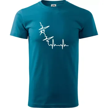 EKG bouldering - Klasické pánské triko vyšší gramáže - M ( Petrolejová )