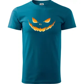 Svítící dýně - Klasické pánské triko vyšší gramáže - XS ( Petrolejová )