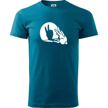 Pánská móda Zajíc stín mír - Klasické pánské triko vyšší gramáže - M ( Petrolejová )
