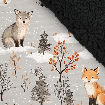 Takoy softshell s beránkem šedý les metráž