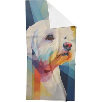 Rychleschnoucí osuška 80x160 bílý pejsek