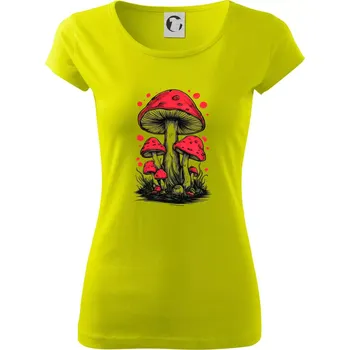 Goblincore Cottagecore Mushrooms - Dámské triko Pure - L ( Limetková )
