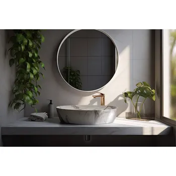 Invena Kafe, umyvadlo na desku 620x420x140 mm, imitace kamene-béžová matná, INV-CE-62-721-C