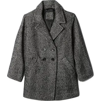 Dámský kabát Dívčí kabát GAP TWEED M Černá, Bílá