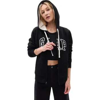 Dámská móda Dámská mikina GAP V-FRCH EXC LOGO SHERPA XS Černá, Bílá