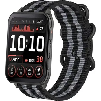 Příslušenství k chytrým hodinkám DUX 120531 NYLON Vyměnitelný řemínek pro Garmin Venu X1 BLACK-GREY
