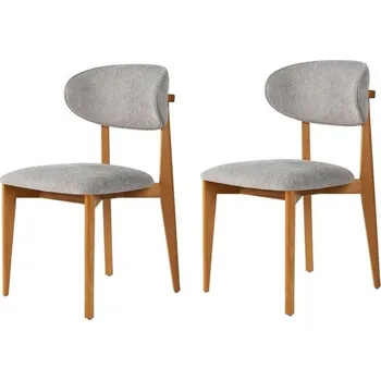 Jídelní židle Sada jídelních židlí Lionte Grey and Dark Oak, 2 ks, šedá