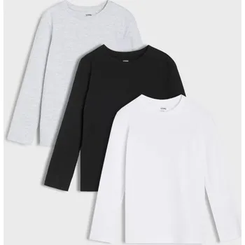 Chlapecké oblečení Sinsay - Trička s dlouhým rukávem 3 balení - bílá - 784EY-00X - 784EY-00X-122
