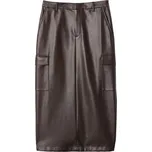 Dámská sukně GAP VEGAN LEATHER UTILITY 2 Hnědá