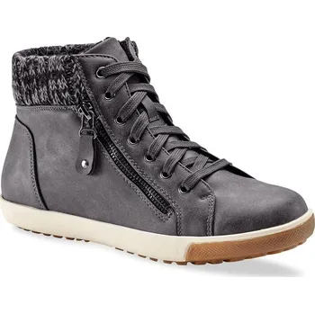 Dámské tenisky Kotníkové tenisky s pleteným lemem šedá 39