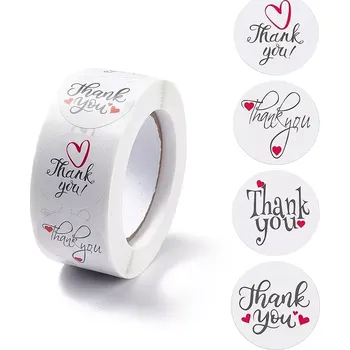 samolepka Dekorativní samolepky Děkuji srdíčkové Thank you - 100 ks
