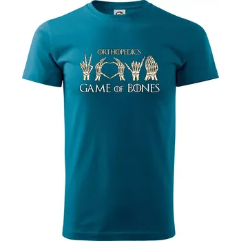 Pánská móda Game of Bones Orthopedics - Klasické pánské triko vyšší gramáže - M ( Petrolejová )