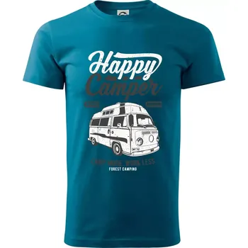 Pánská móda Happy Camper - Klasické pánské triko vyšší gramáže - M ( Petrolejová )