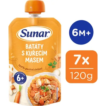 Dětská výživa Sunar - Batáty s kuřecím masem (7 x 120 g)