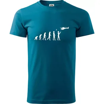 Evoluce modeláře - Klasické pánské triko vyšší gramáže - XS ( Petrolejová )