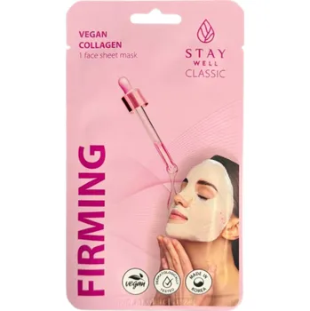 Pleťová maska STAY Well Classic Sheet Mask COLLAGEN Firming Zpevňující plátýnková maska s kolagenem 22 g