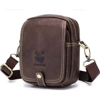 Ledvinka Bullcaptain pánská kožená taška i ledvinka Audun Hnědo-zelená