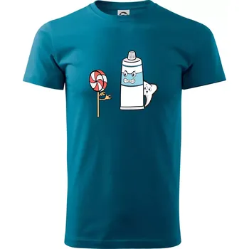 Pánské tričko Lízátko pasta zuby - Klasické pánské triko vyšší gramáže - M ( Petrolejová )