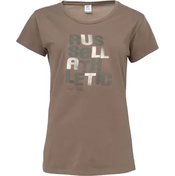 Dámské tričko Dámské tričko Russell Athletic SS CREW T-SHIRT S Hnědá, Bílá, Šedá