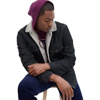 Pánská bunda Pánská bunda GAP V-SHERPA DENIM S Tmavě modrá, Bílá