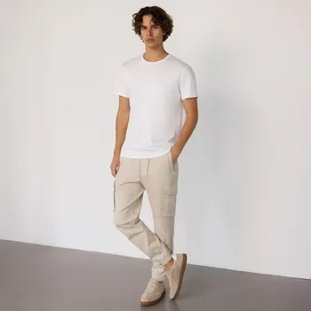 Pánské kalhoty Reserved - Kalhoty cargo joggers - béžová - 5481L-08X - 5481L-08X-L